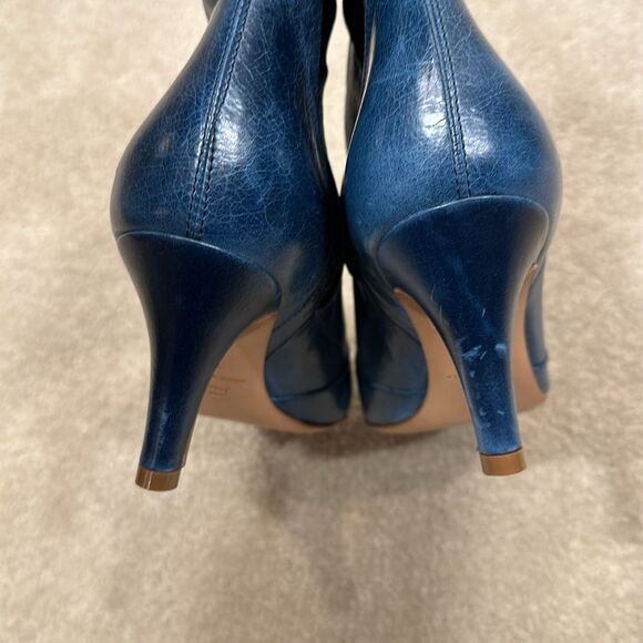 Barney’s New York Made in Italy Leather Blue Heeled Ankle Women Bootie Size 36 - Picture 5 of 8